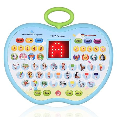 SHINETOY AppleShape Educational Tablet Toy Baby Children Early Educational Learning Machine Toys Electronic Children Study Game for 3+ Year Old's Girls Boys Gift Birthday Presents (Apple TAB)